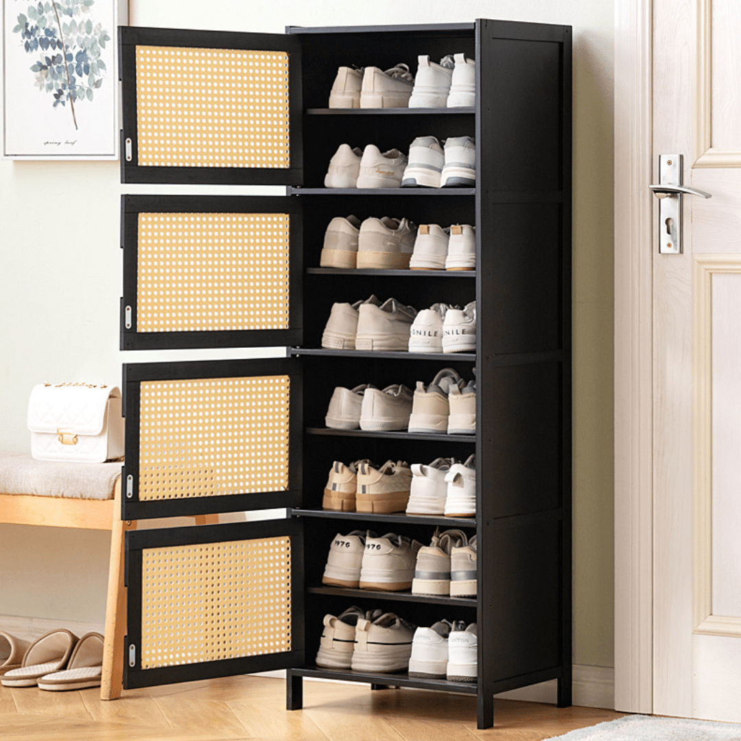 Multi-Purpose Bamboo Wood Storage Cabinet (Black-43cm)