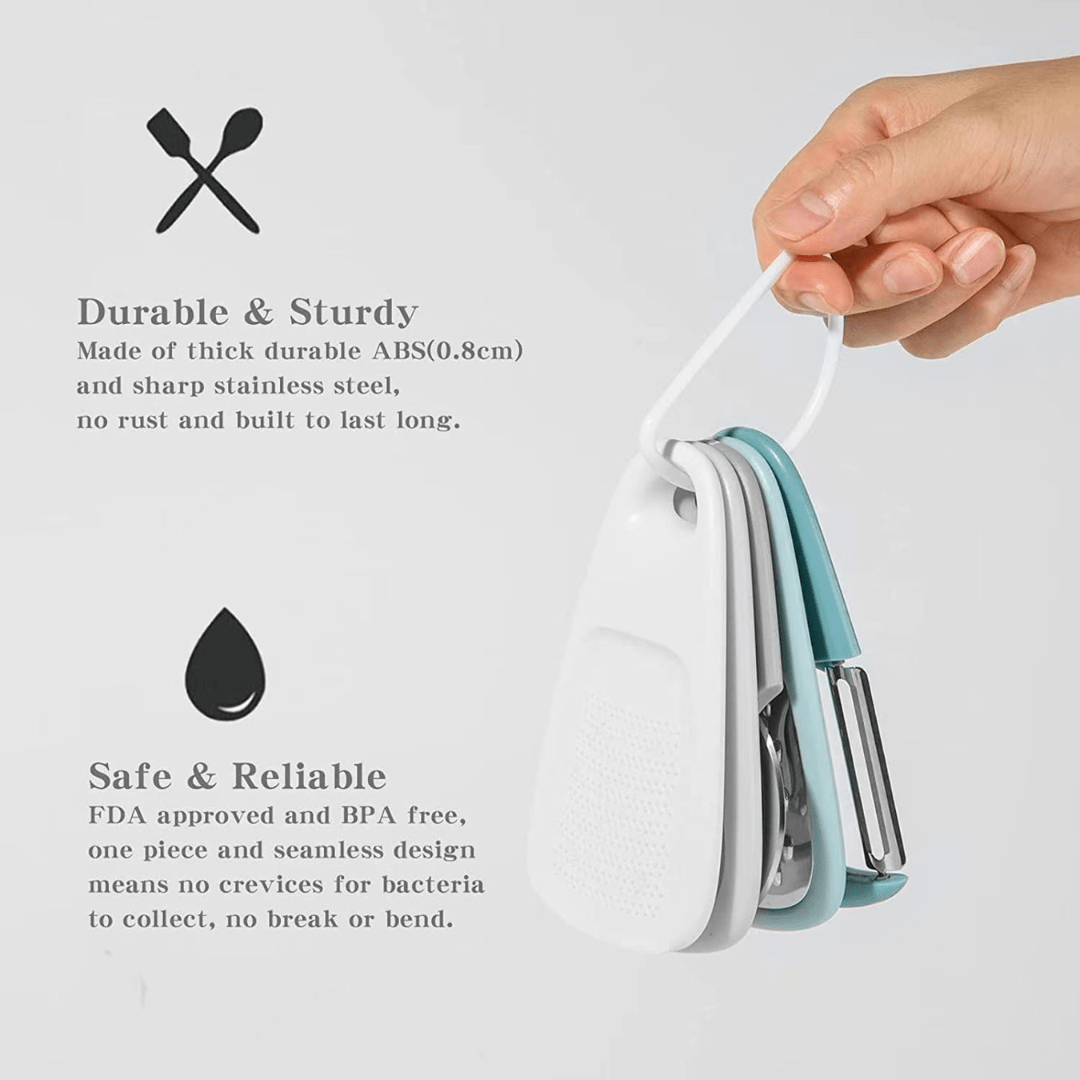 Stackable Space-Saving 5-Pieces Kitchen Tools Set