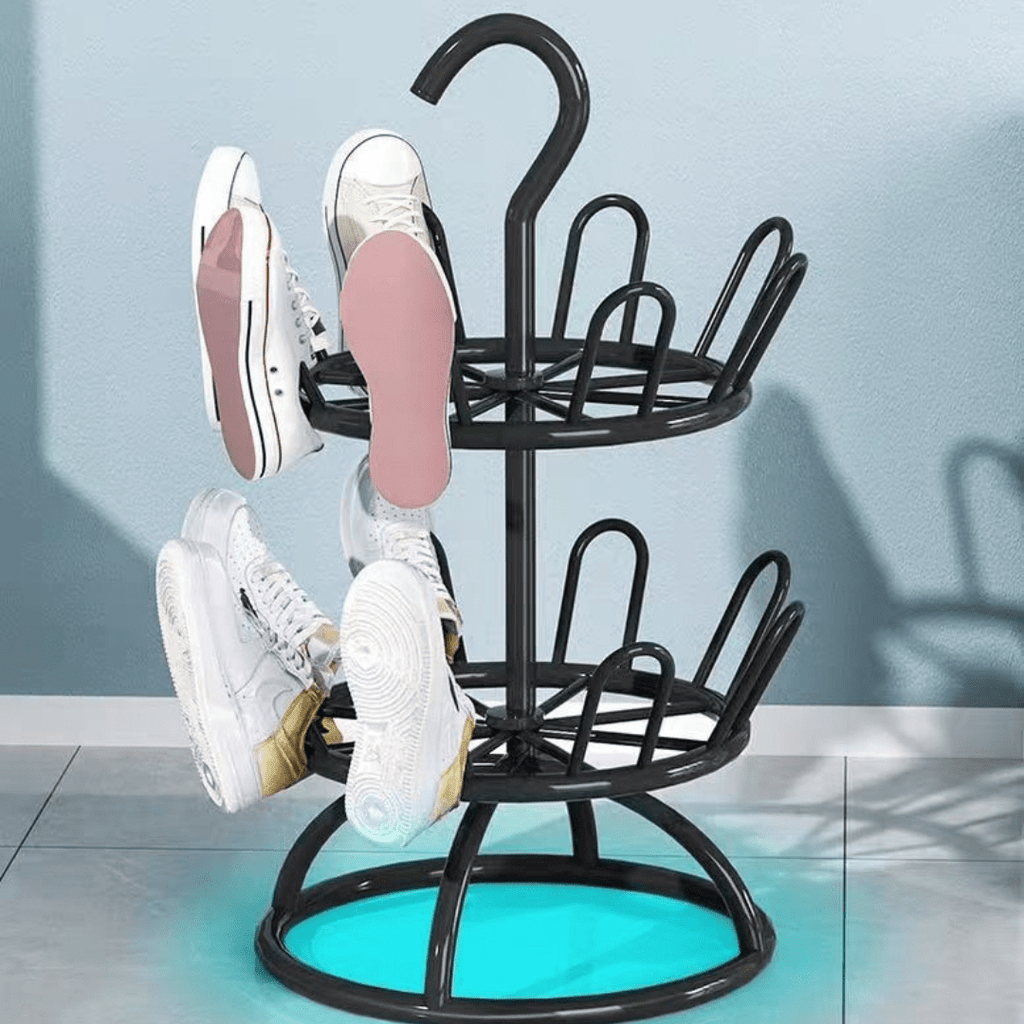 Multi-Layer Iron Shoe Drying & Storage Rack with Circular Bracket