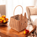 Multi-Purpose Rattan-Style Snack Storage Basket with Handle
