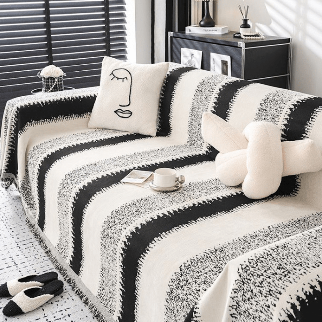 Elegance Chenille Sofa Cover :[EM-SC-10] (Black)