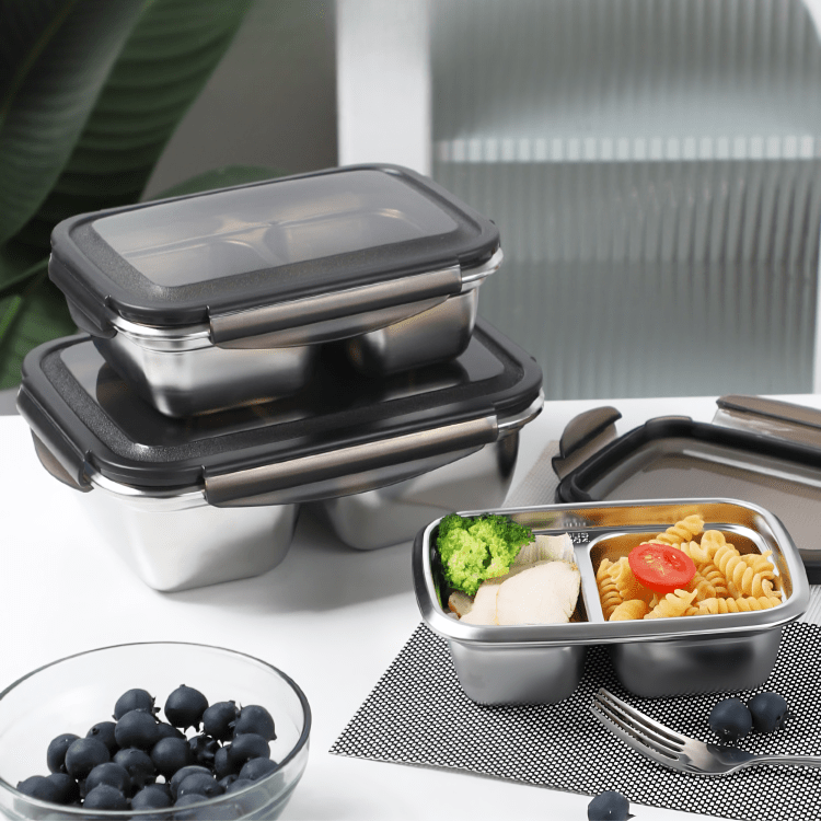 Multi-Purpose Stainless Steel 2-Compartment Food Storage Container