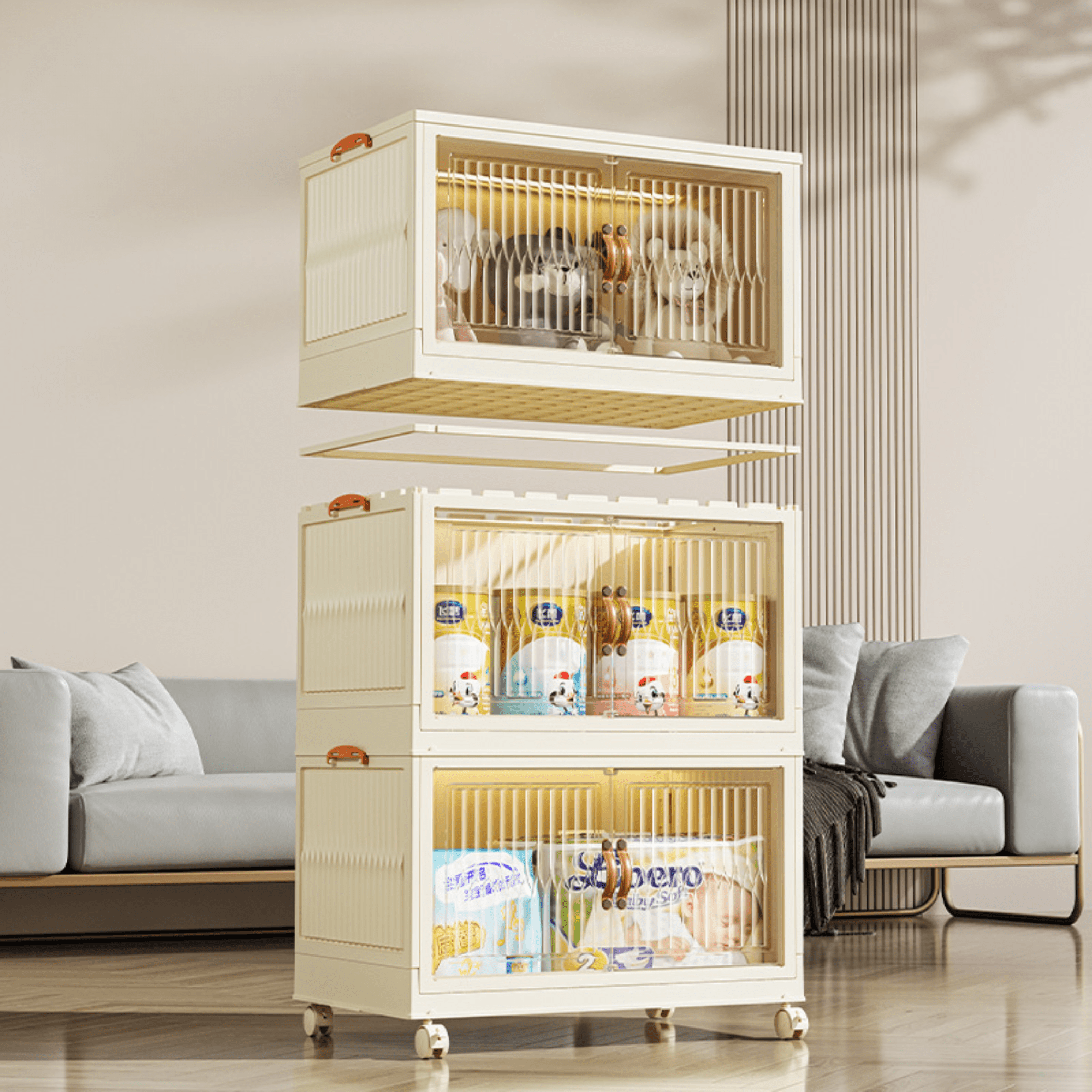 Foldable Double Door Storage Wardrobe Closet
