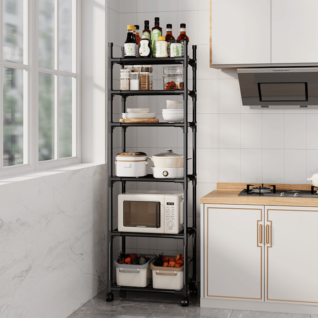 Multi-Layer Kitchen Storage Trolley Rack with Wheels