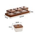 Multi-Compartment High-Borosilicate Glass Fruit and Nut Serving Tray Set
