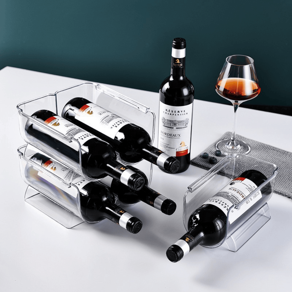Stackable Water Bottle and Wine Rack Durable Transparent Organizer