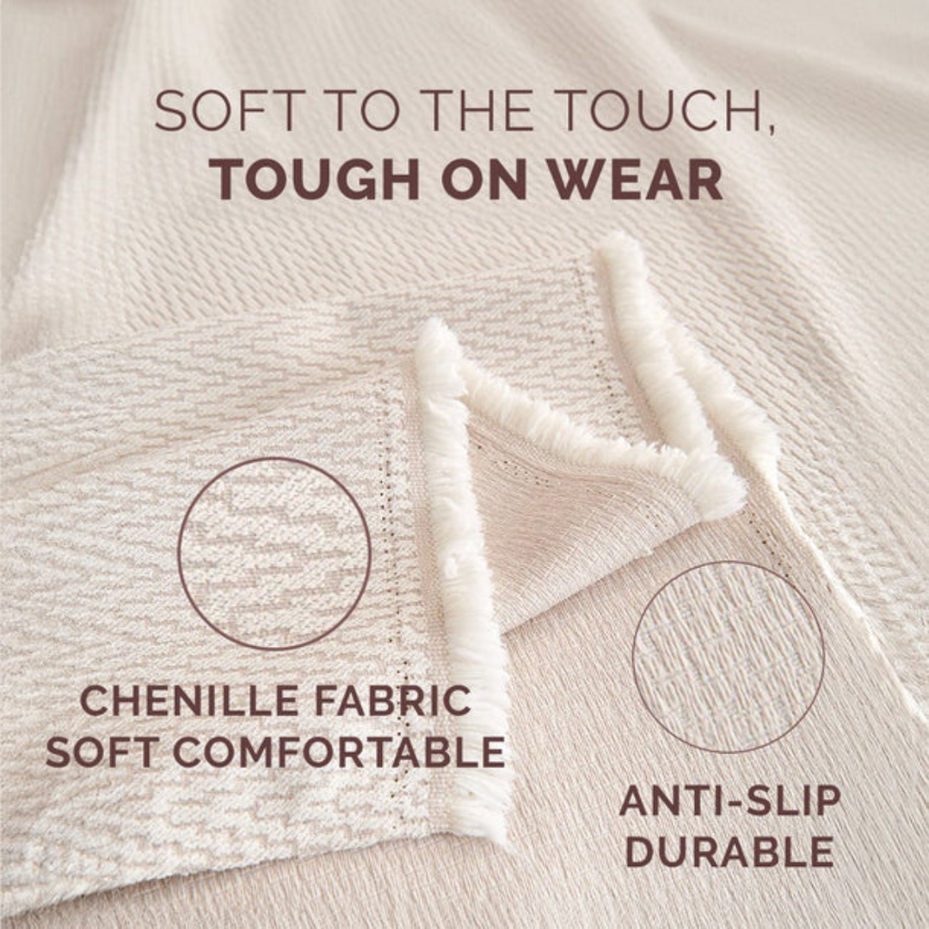 Light Grey Elegance Elegance Chenille Sofa Cover