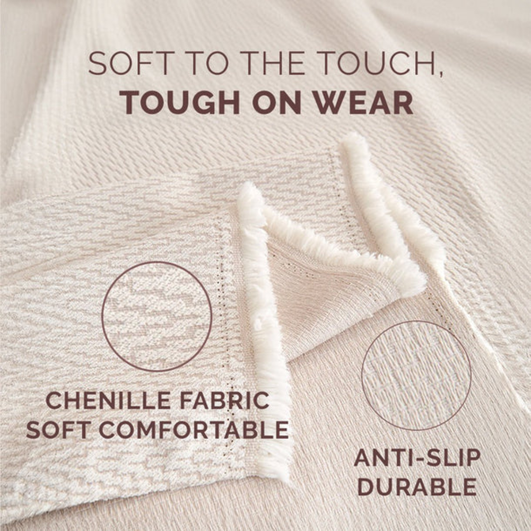 Light Grey Elegance Elegance Chenille Sofa Cover