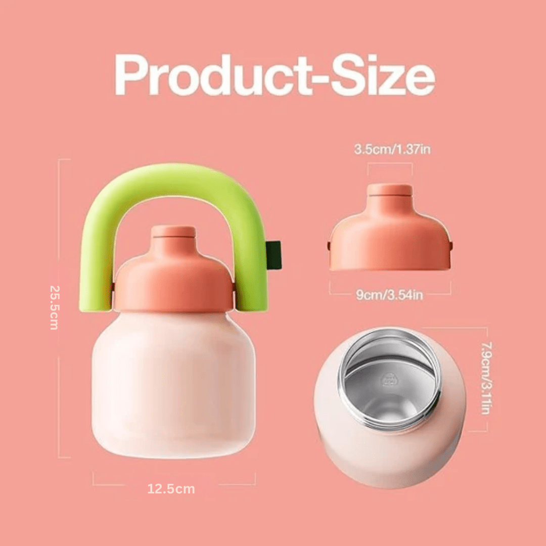 Stainless Steel Vacuum Insulated Water Thermos with Straw(1000ml)