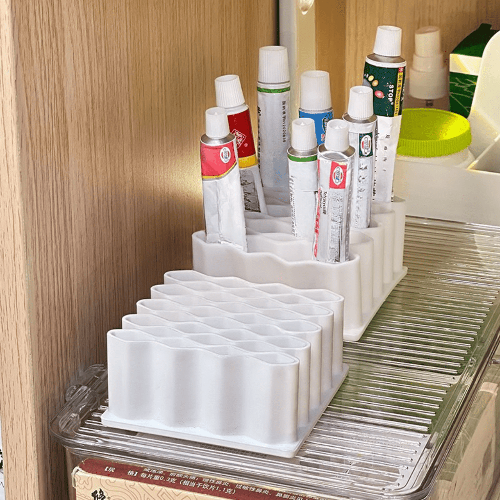 Multi-Purpose Wave Design Silicone Ointment Storage Organizer