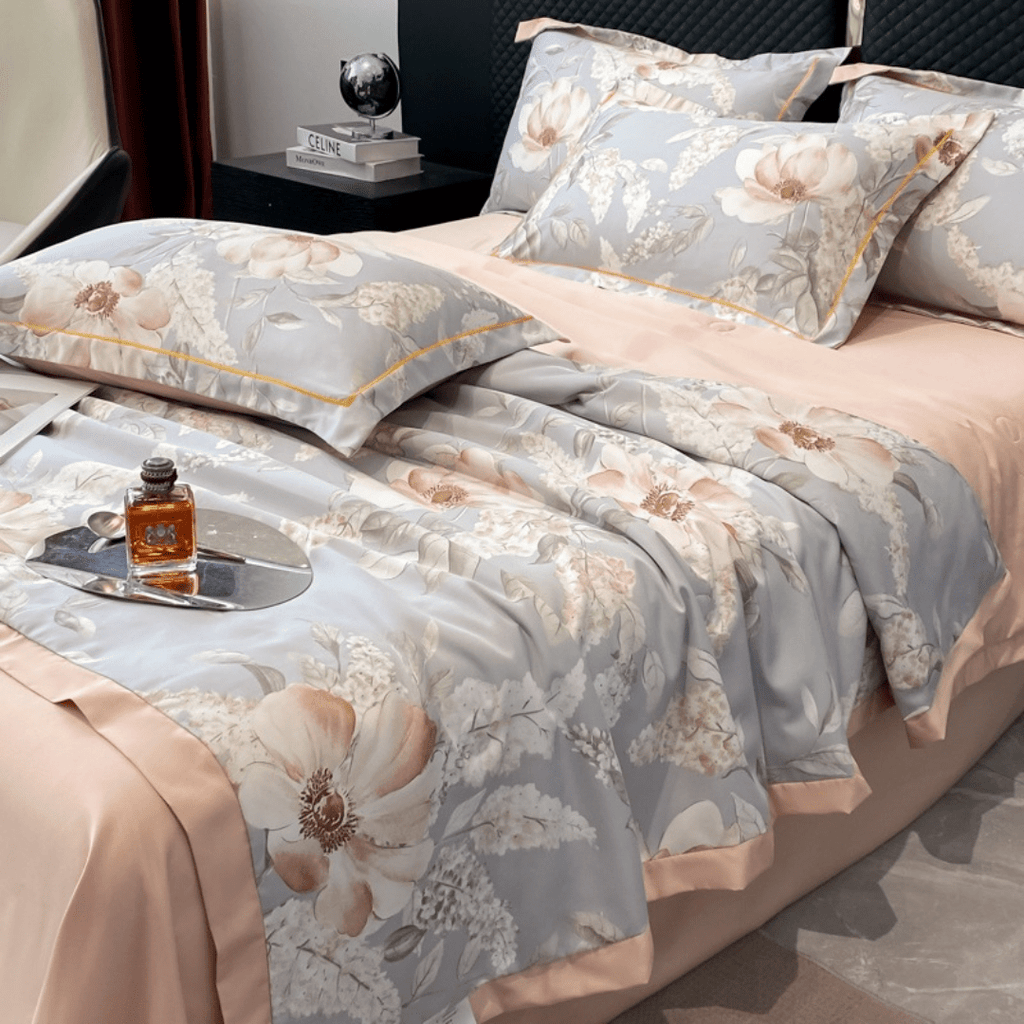 Ice Silk Elegance Comfort Quilt Set (Style-2)