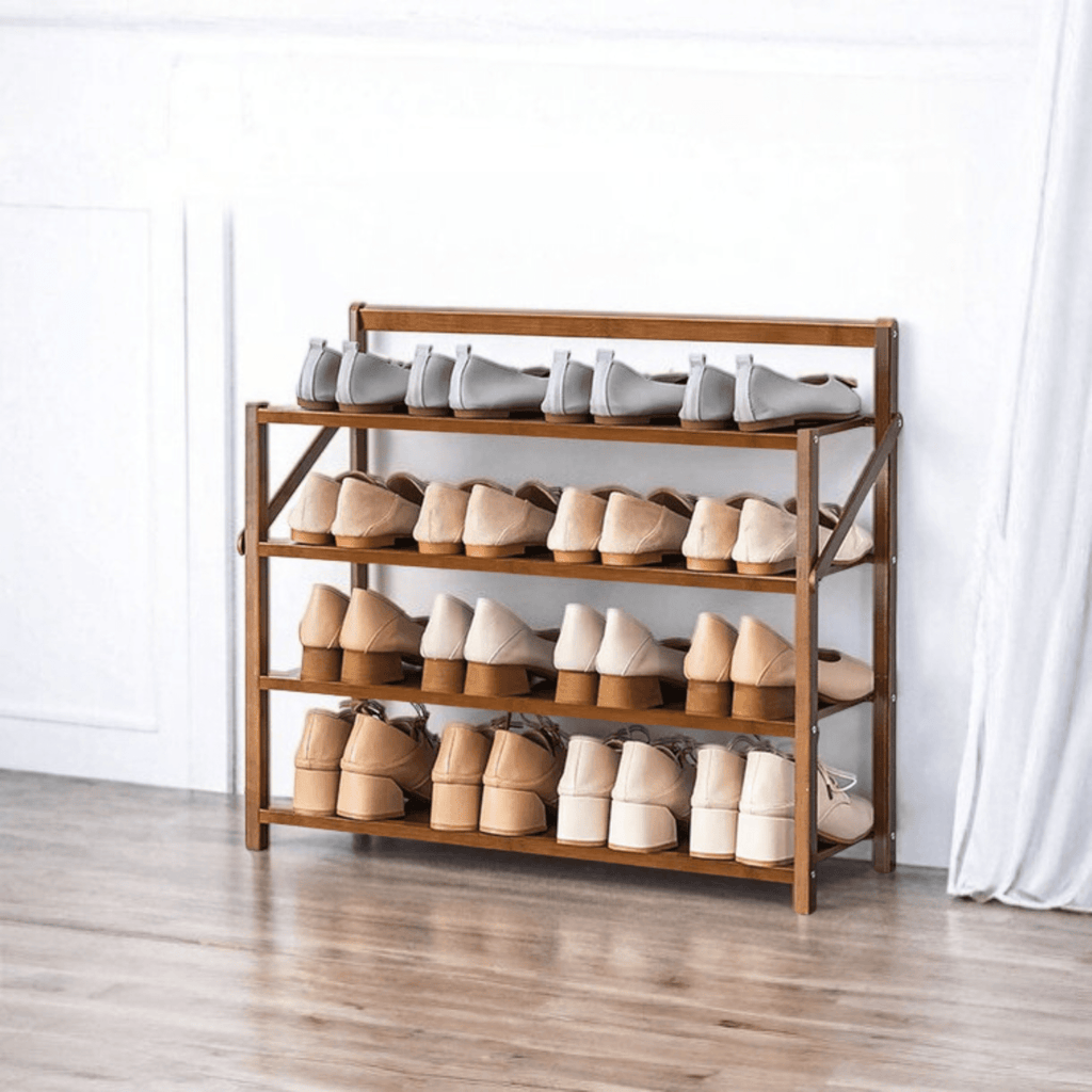 Multi-Use Foldable Wooden Shoe Storage Shelf (68cm)