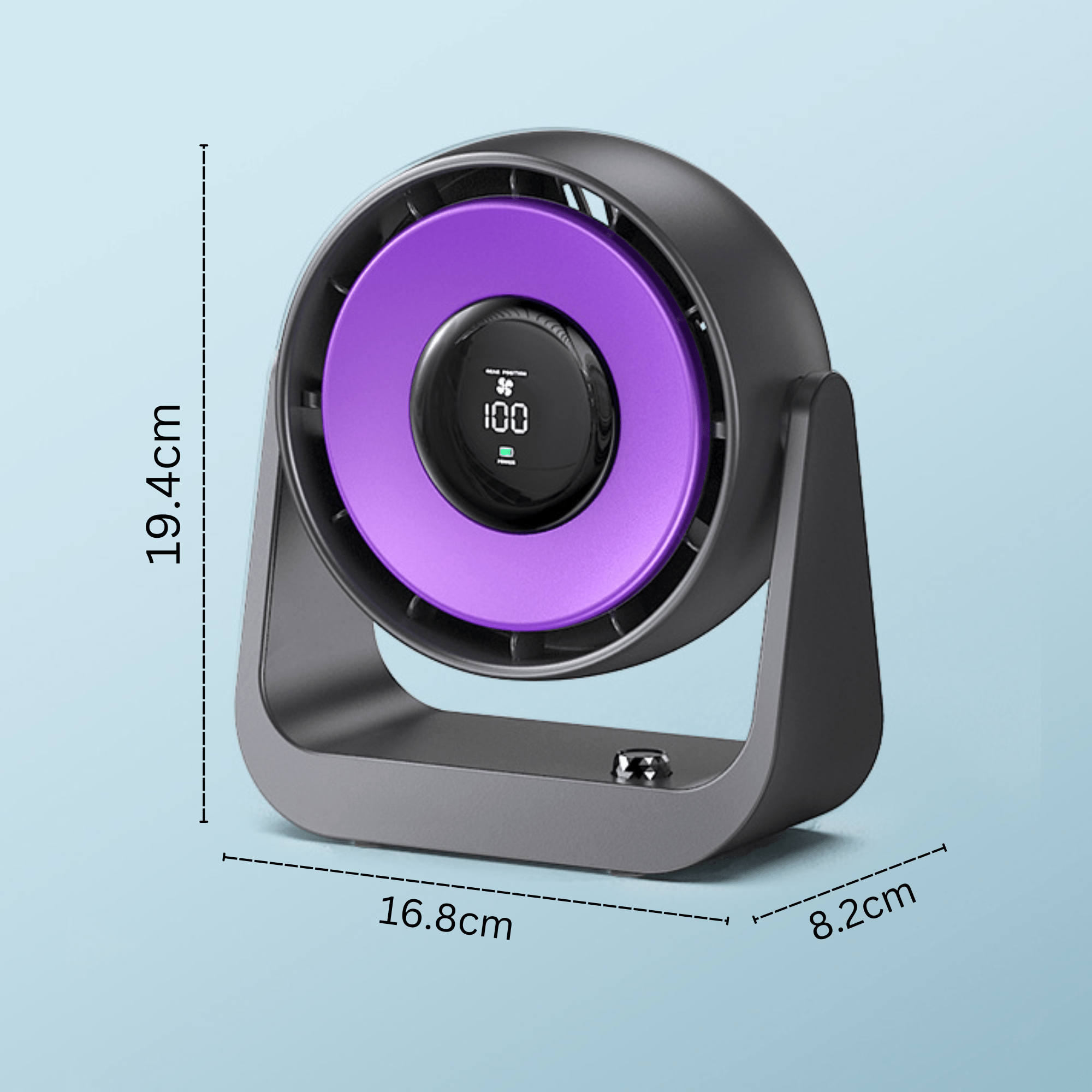 Rechargeable Desktop Fan with Digital Display, 5V