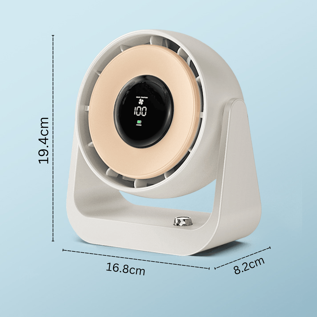 Rechargeable Desktop Fan with Digital Display, 5V