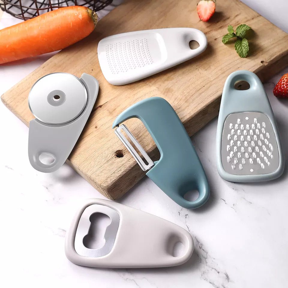 Stackable Space-Saving 5-Pieces Kitchen Tools Set
