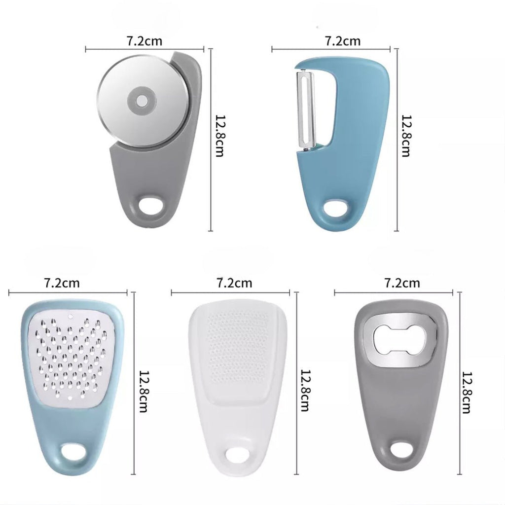 Stackable Space-Saving 5-Pieces Kitchen Tools Set