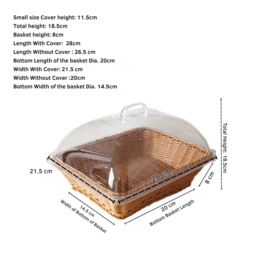 Handwoven Decorative Bread & Pastry Basket with Lid