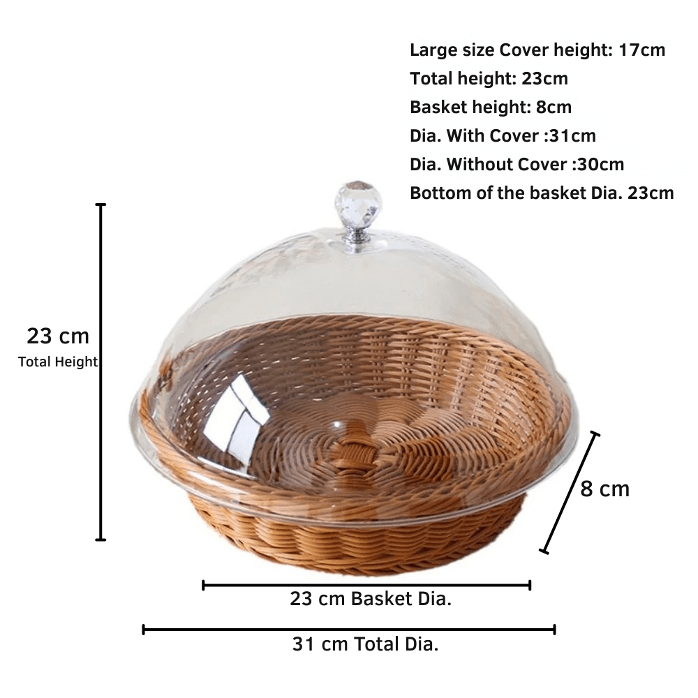 Handwoven Decorative Bread & Pastry Basket with Lid