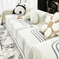 Off White & Grey Elegance Chenille Sofa Cover