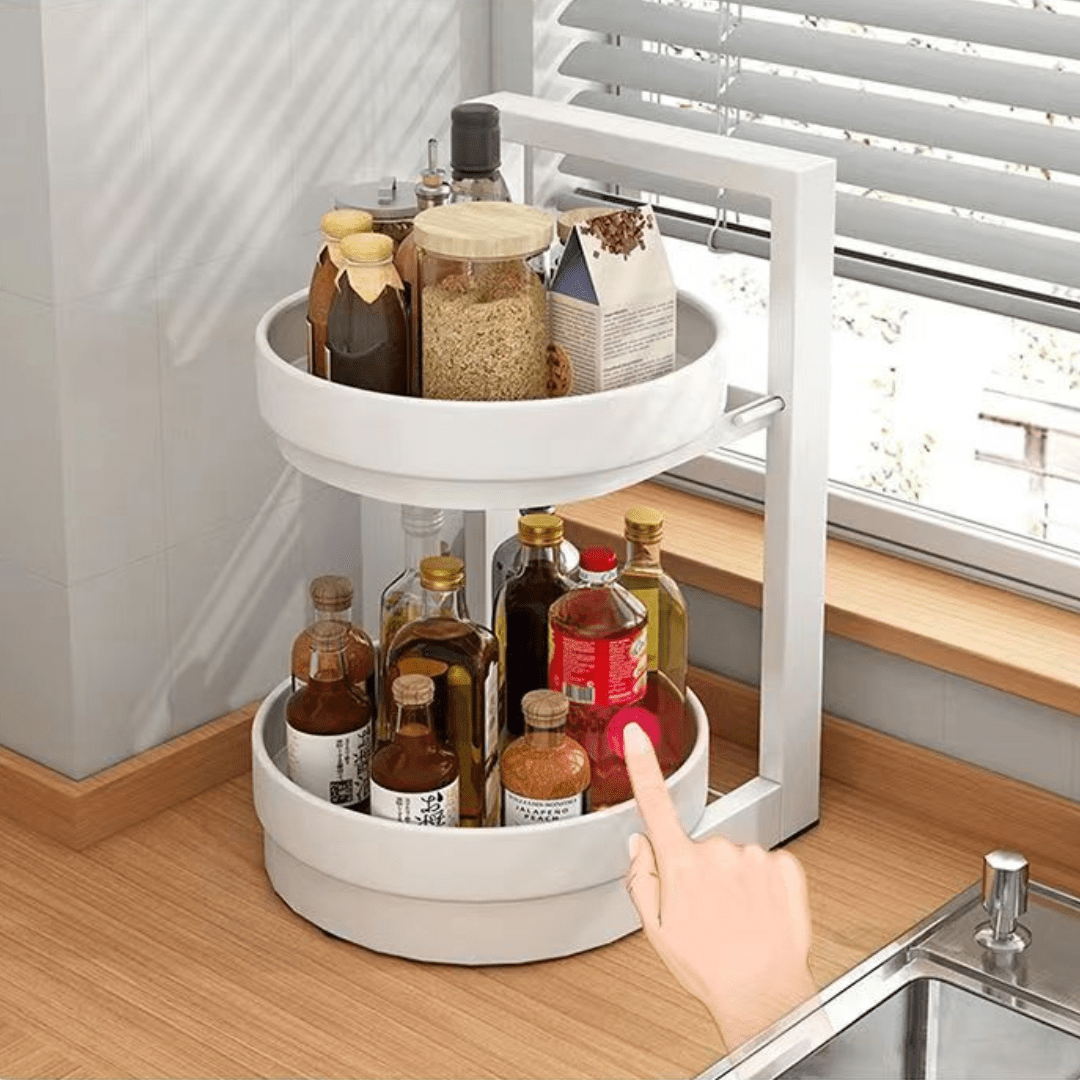 Multi-Layer 360° Rotatable Adjustable Rotatable Corner Spice Rack