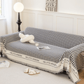 Houndstooth Black & White Elegance Chenille Sofa Cover