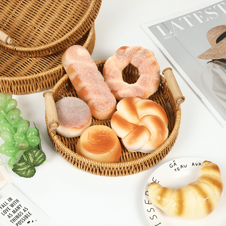 Multi-Purpose Rattan Basket Serving Tray