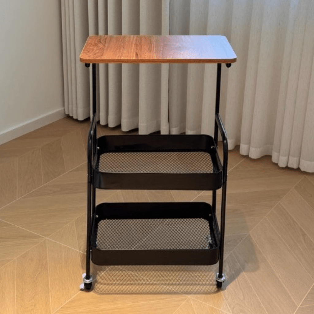 Multi-Layer Style Mobile Snack and Storage Trolley Shelf with Wheels