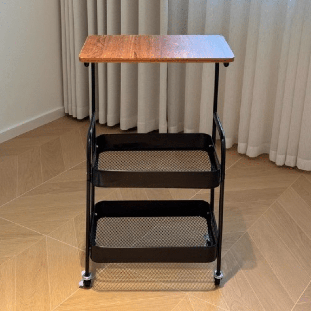 Multi-Layer Style Mobile Snack and Storage Trolley Shelf with Wheels