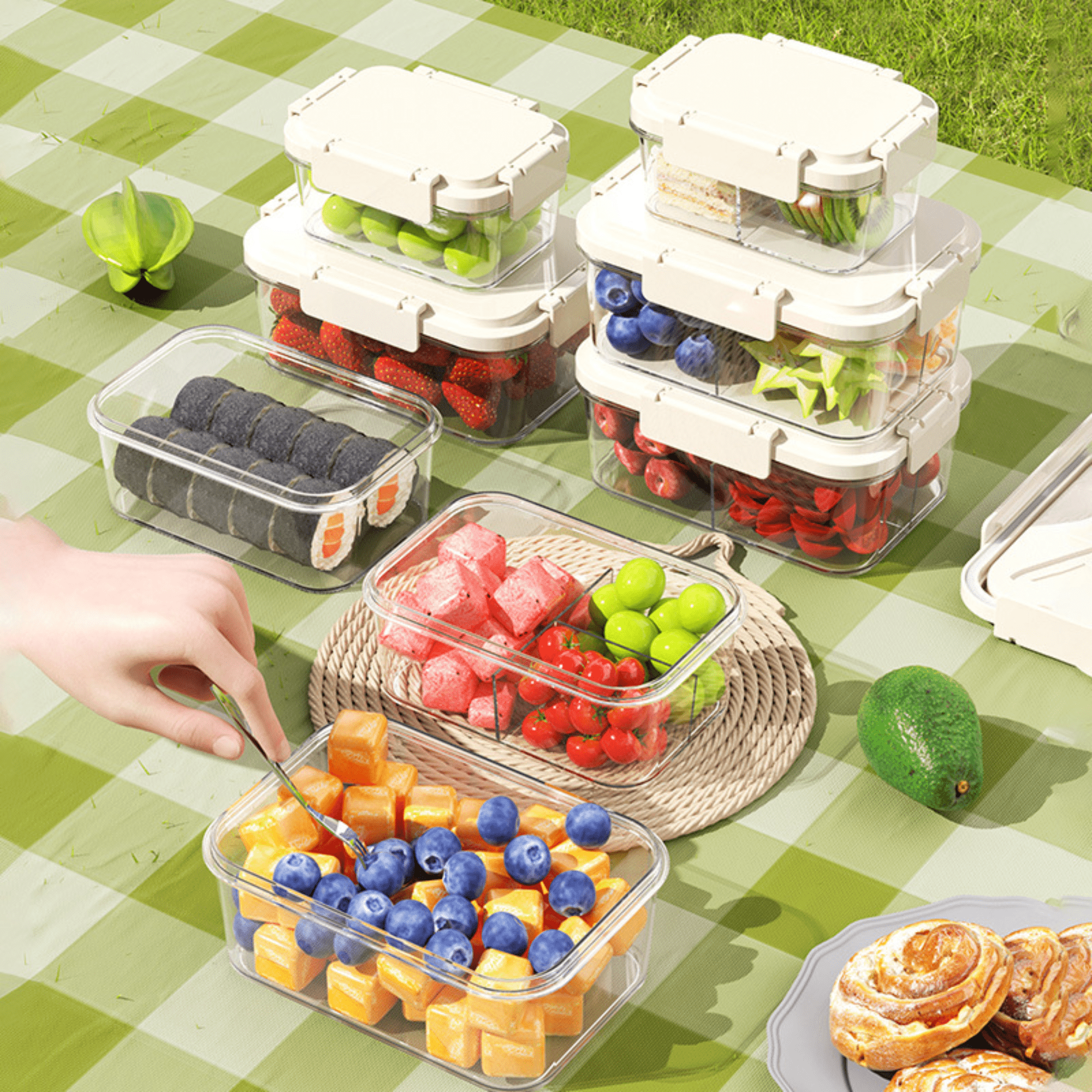 Multi-Purpose Leakproof Food Storage Container with Compartments