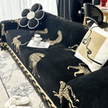 Leopard Print Black & Beige Elegance Chenille Sofa Cover