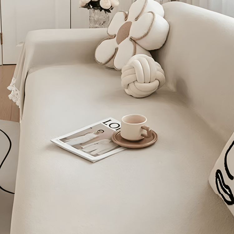Elegance Chenille Sofa Cover :[EM-SC-32] (Caramel)