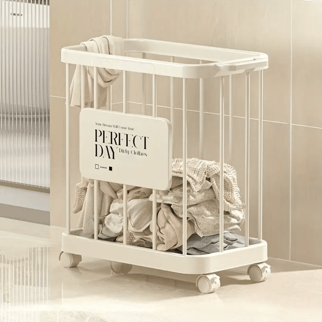 Multi-Purpose Household Plastic Storage Basket for Laundry with Wheels