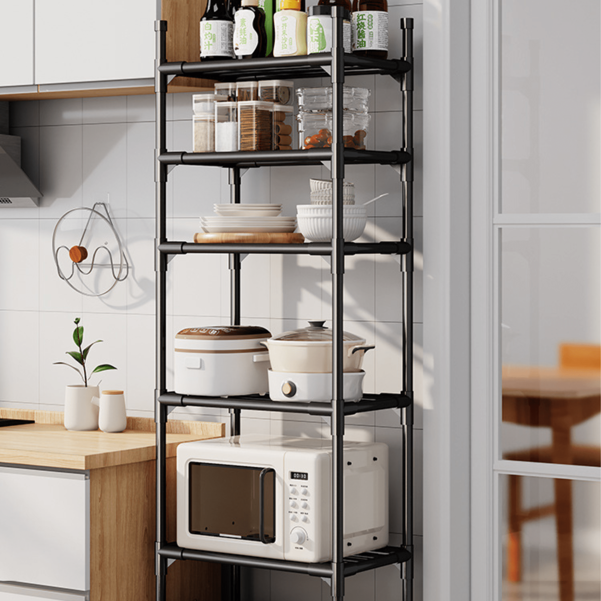 Multi-Layer Kitchen Storage Trolley Rack with Wheels