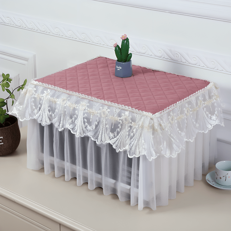 Elegant Cotton Microwave Dust Cover & Protector