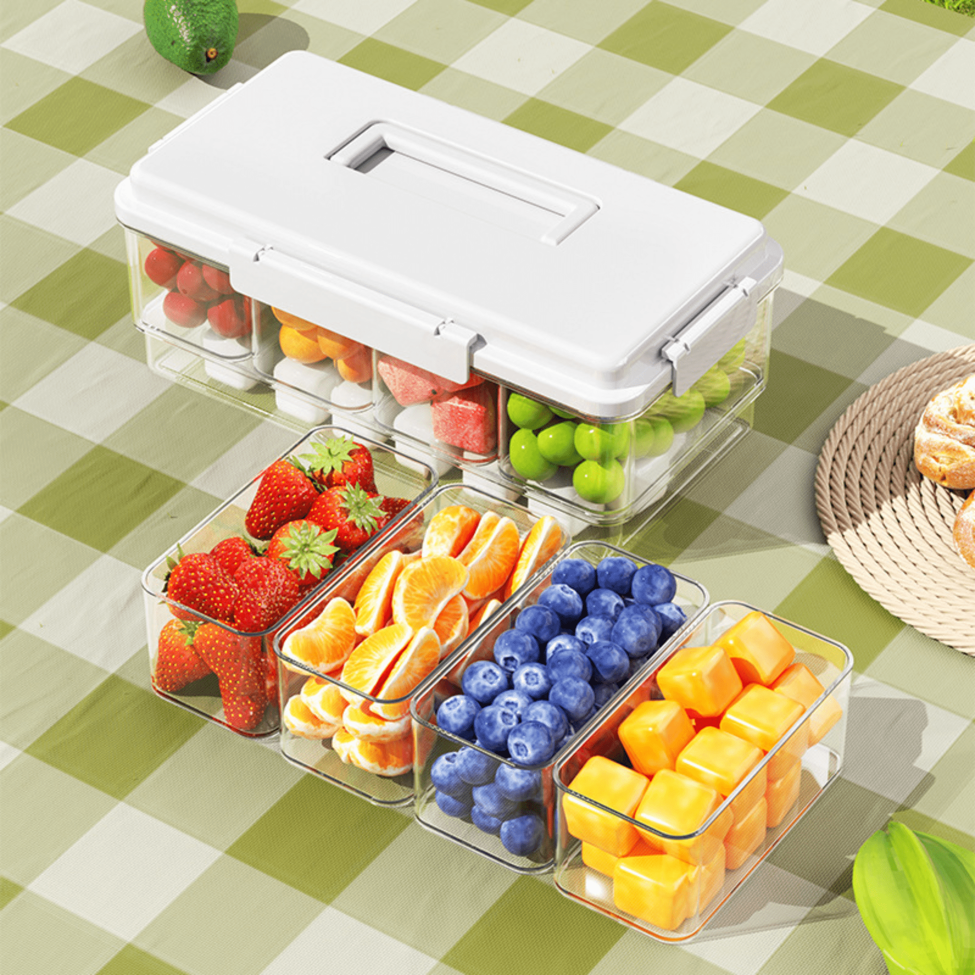 Multi-Purpose Leakproof Plastic Food Storage Container with Lid (Pack of 1)