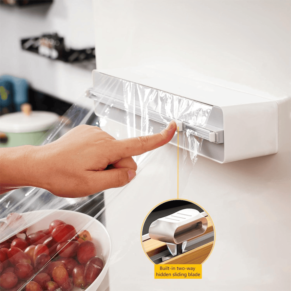 Multi-Purpose Magnetic Plastic Wrap Cutter with Built-in Blade (36.5cm)