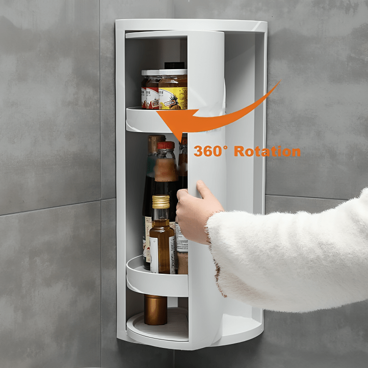 Multifunctional 360° Rotating Triangle 3 Layers Storage Cabinet(60cm)