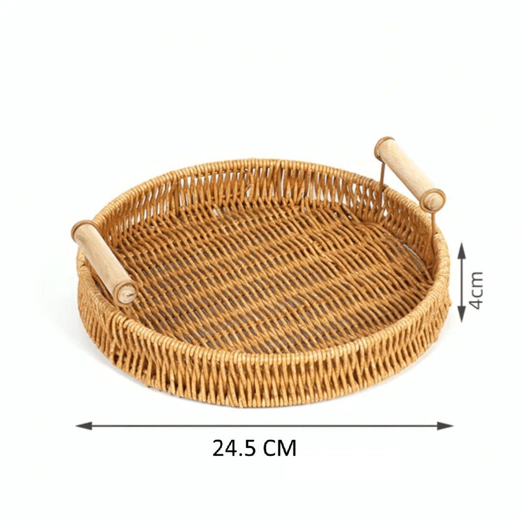 Multi-Purpose Rattan Basket Serving Tray