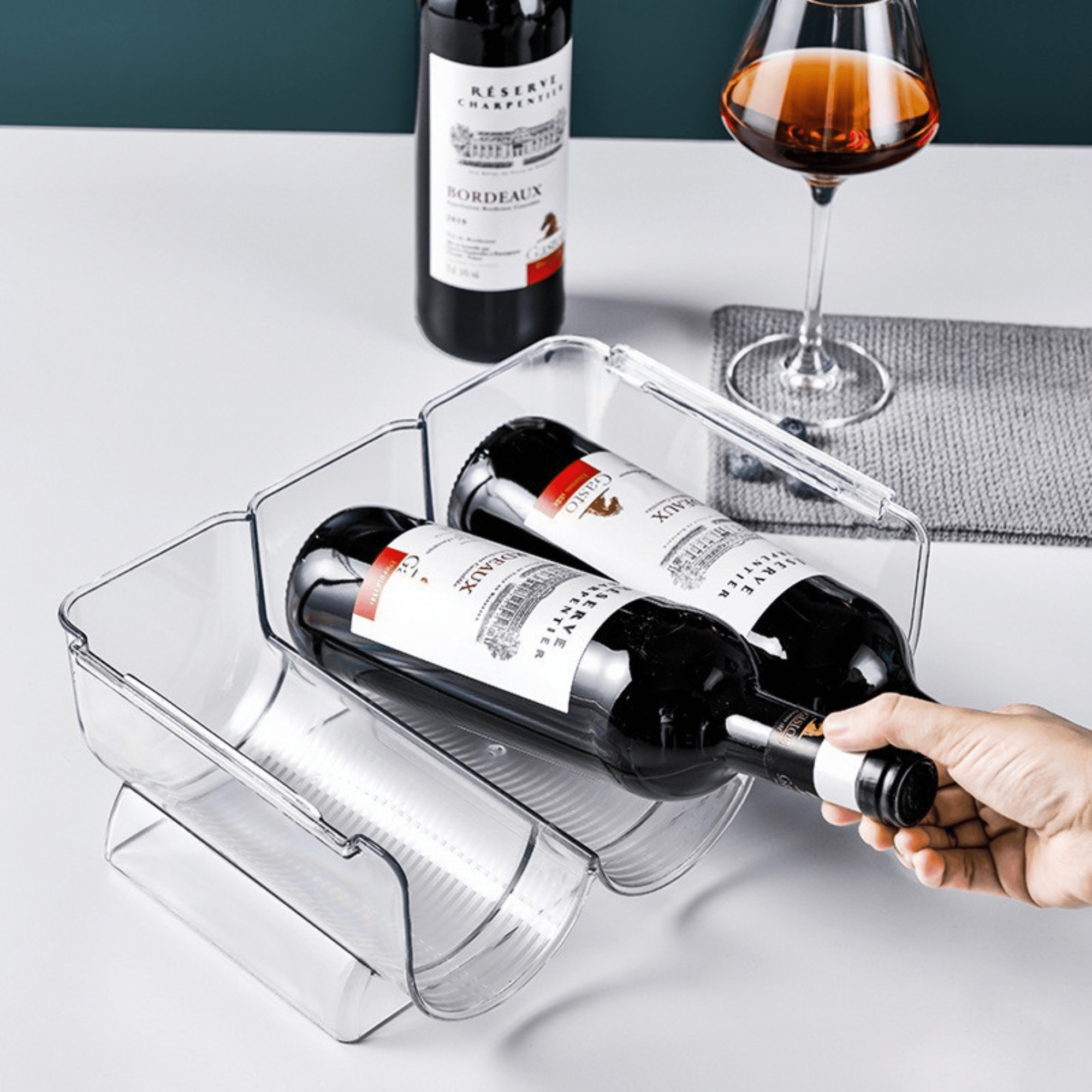 Stackable Water Bottle and Wine Rack Durable Transparent Organizer