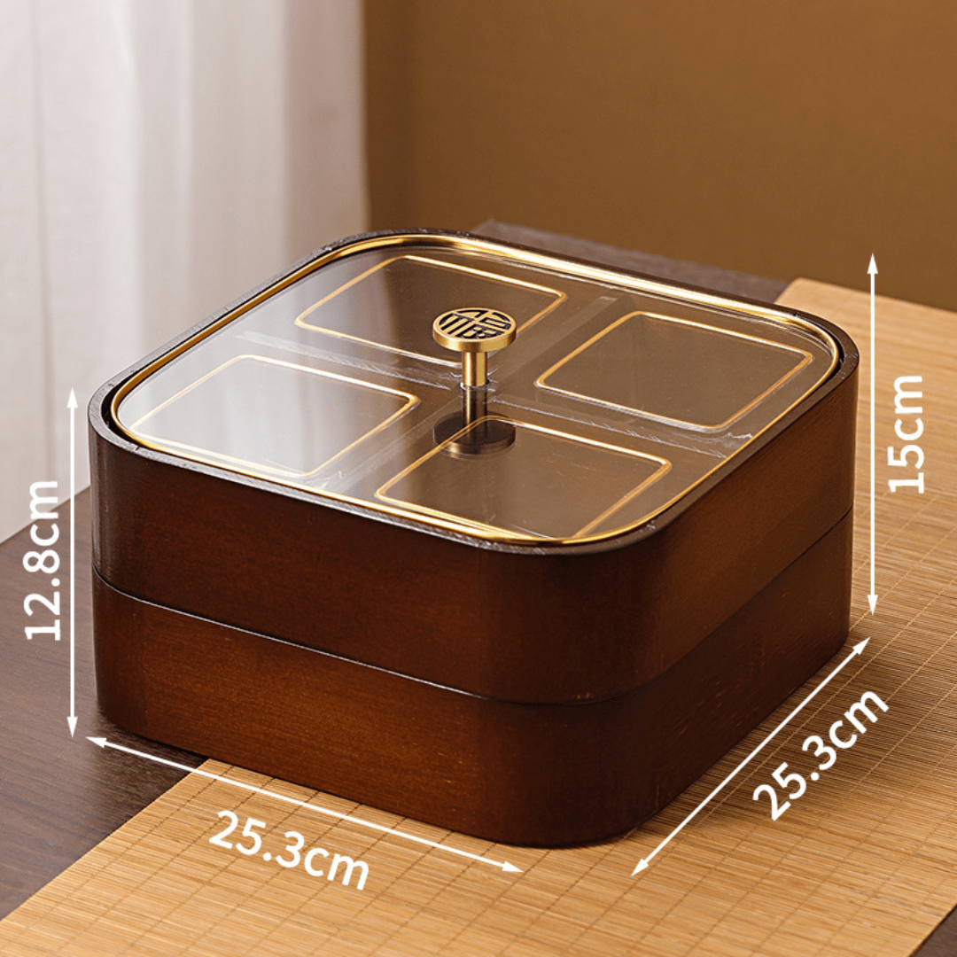 Moisture-Proof Wooden Serving Tray (Double Layer)