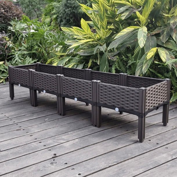 Plastic Balcony Vegetable Planting Garden Bed with Legs & Drainage Holes