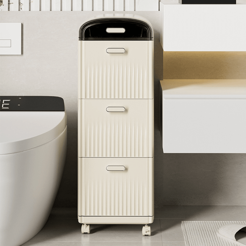 Multi-Layer Plastic Storage Cabinet with Drawers & Wheels