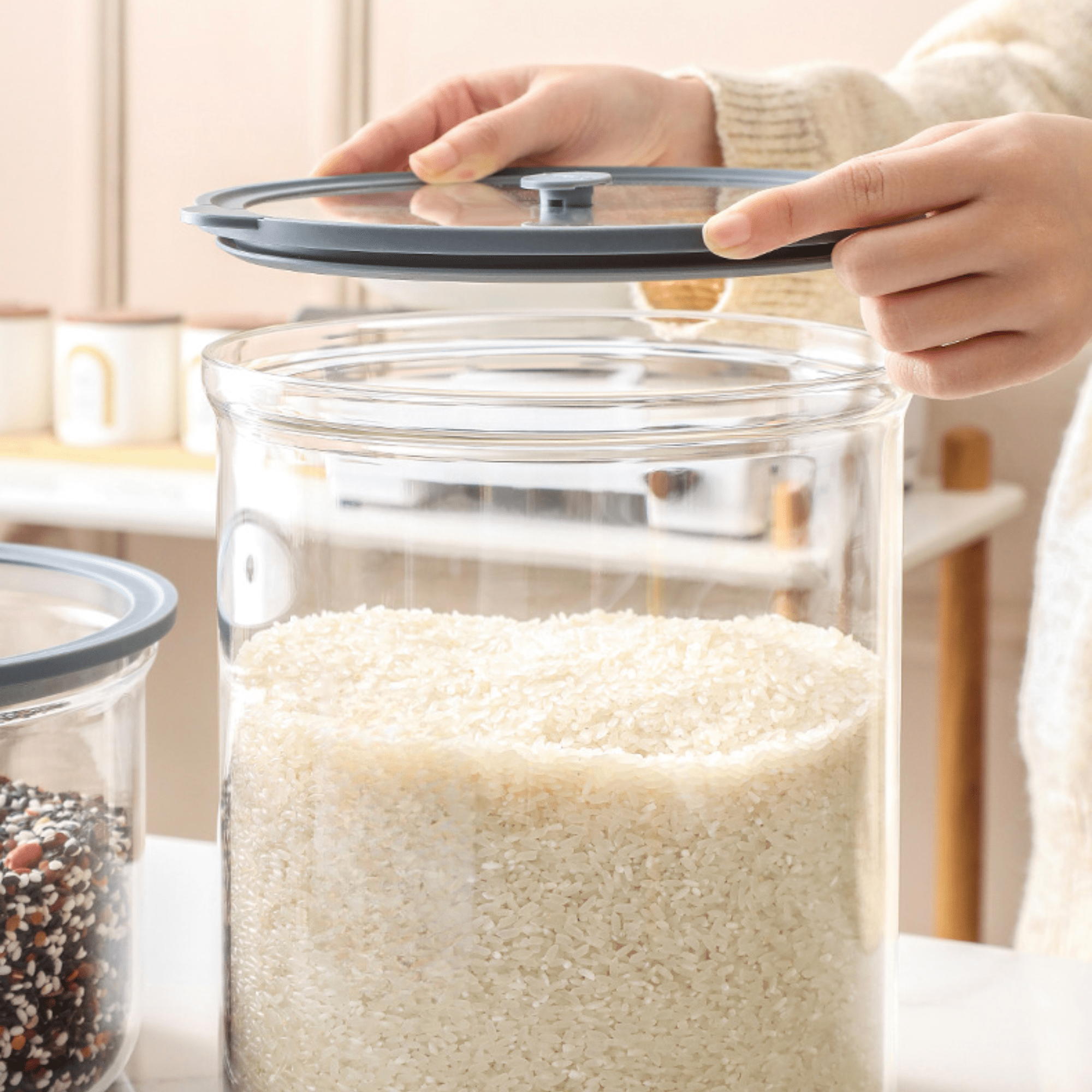 Multi-Purpose Transparent Borosilicate Food Storage Container with Airtight Lid