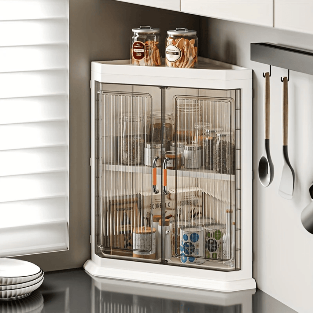 Multifunctional Plastic Triangle Corner Storage Cabinet