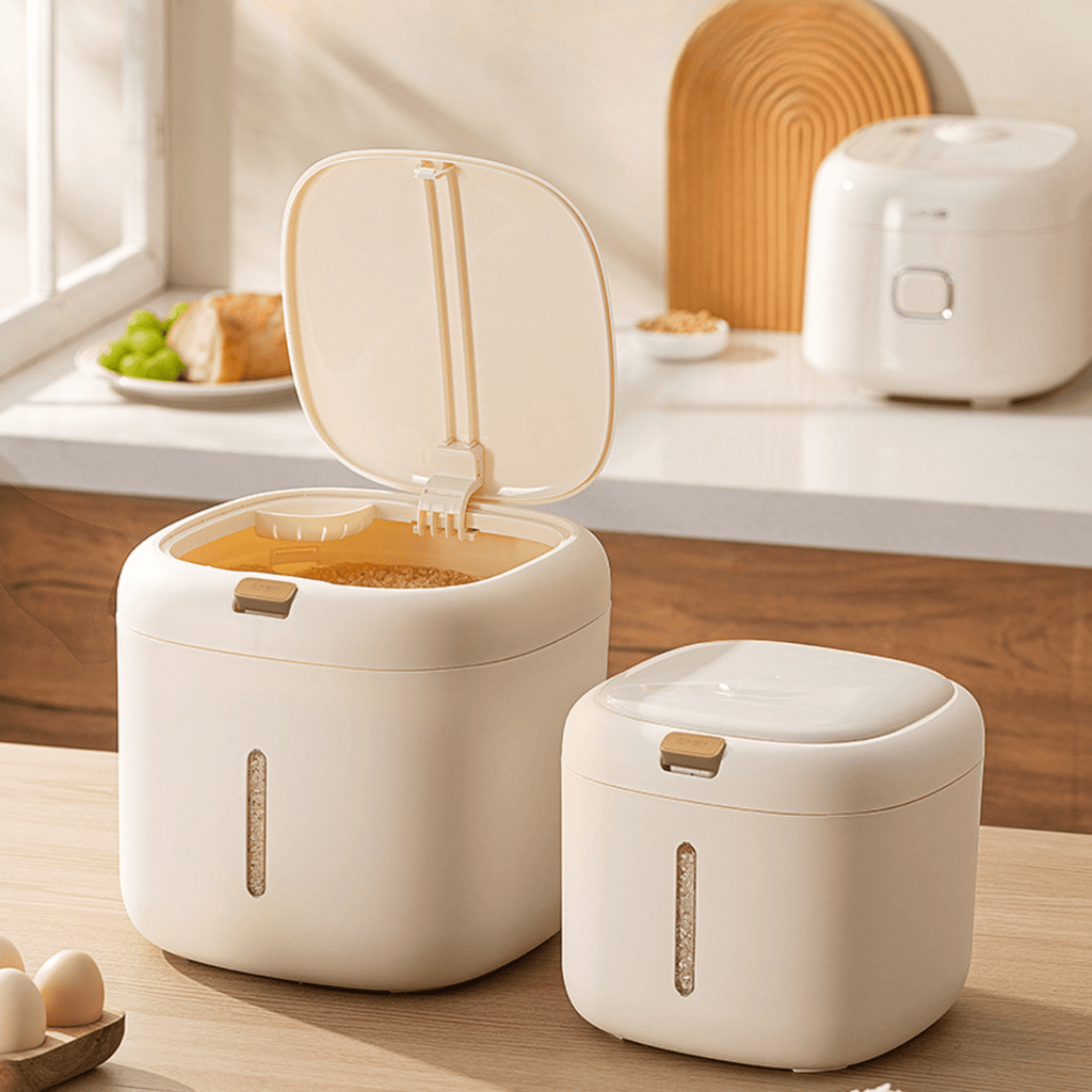 Multi-Purpose Airtight Plastic Rice Storage Container with Double Seal Lid