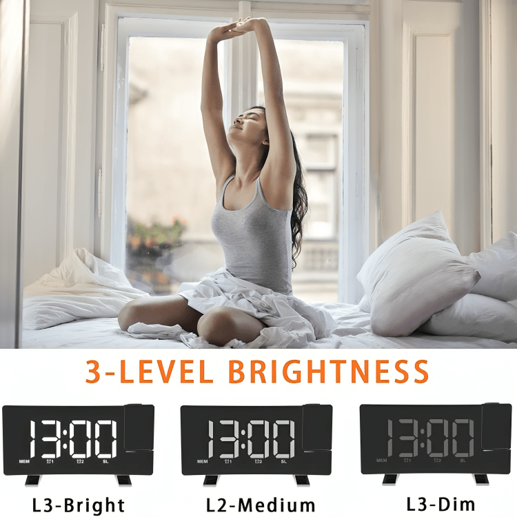 Multi-Function Curved Display Digital Clock