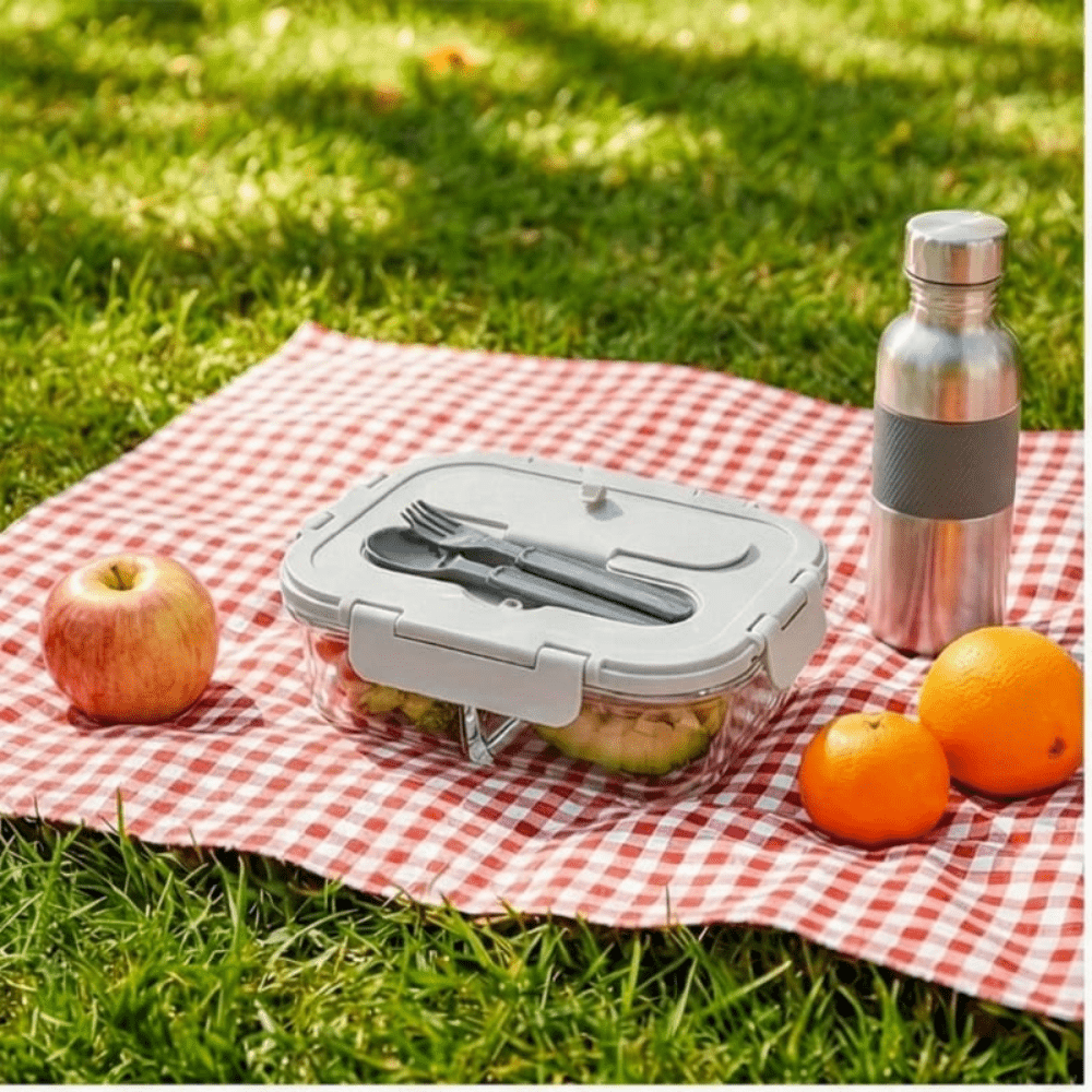 Multi-Compartment Rectangle Glass Food Container