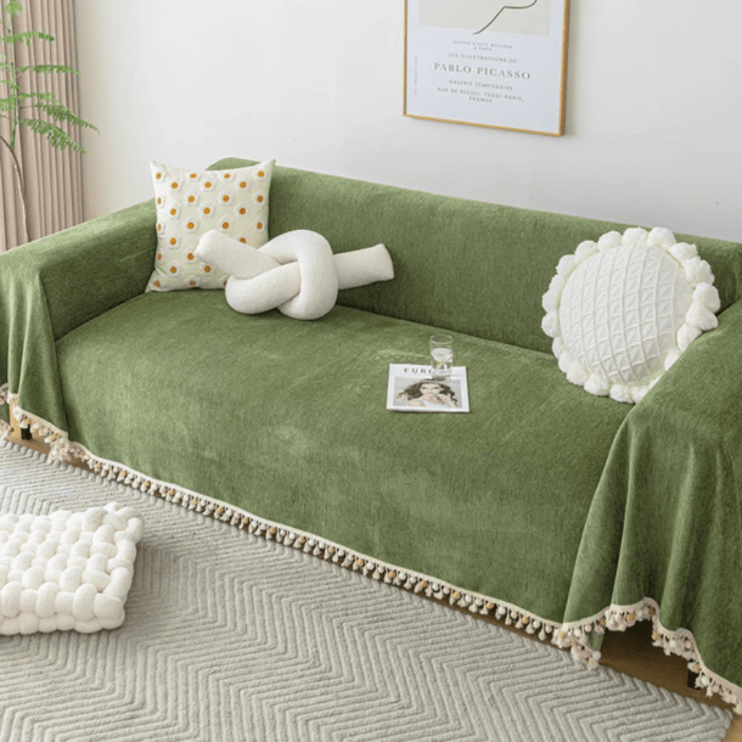 Elegance Chenille Sofa Cover :[EM-SC-31] (Green)