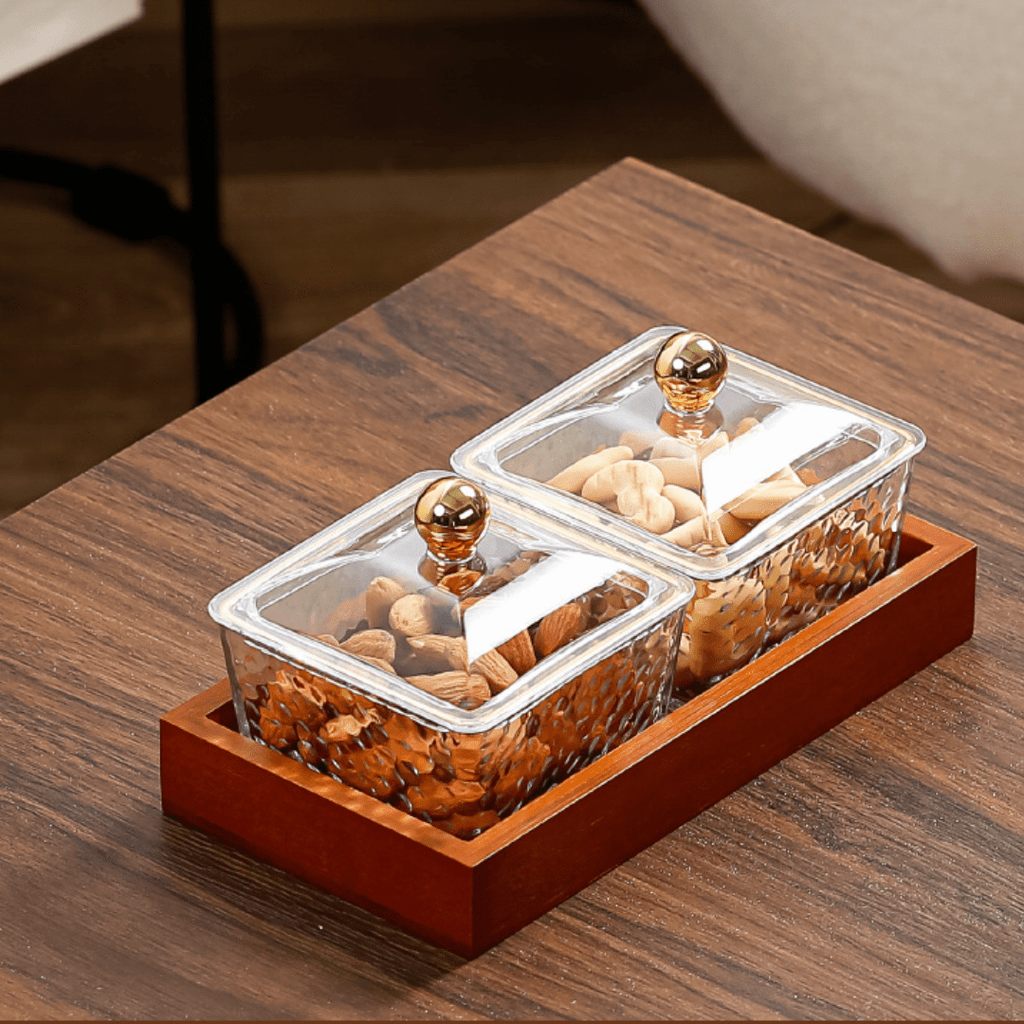 Crystal Clear Snack Plate Organizer (2-BOXES TRAY)