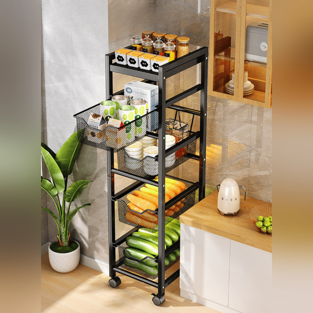 Multi-Layer Narrow Gap Floor Storage Cart